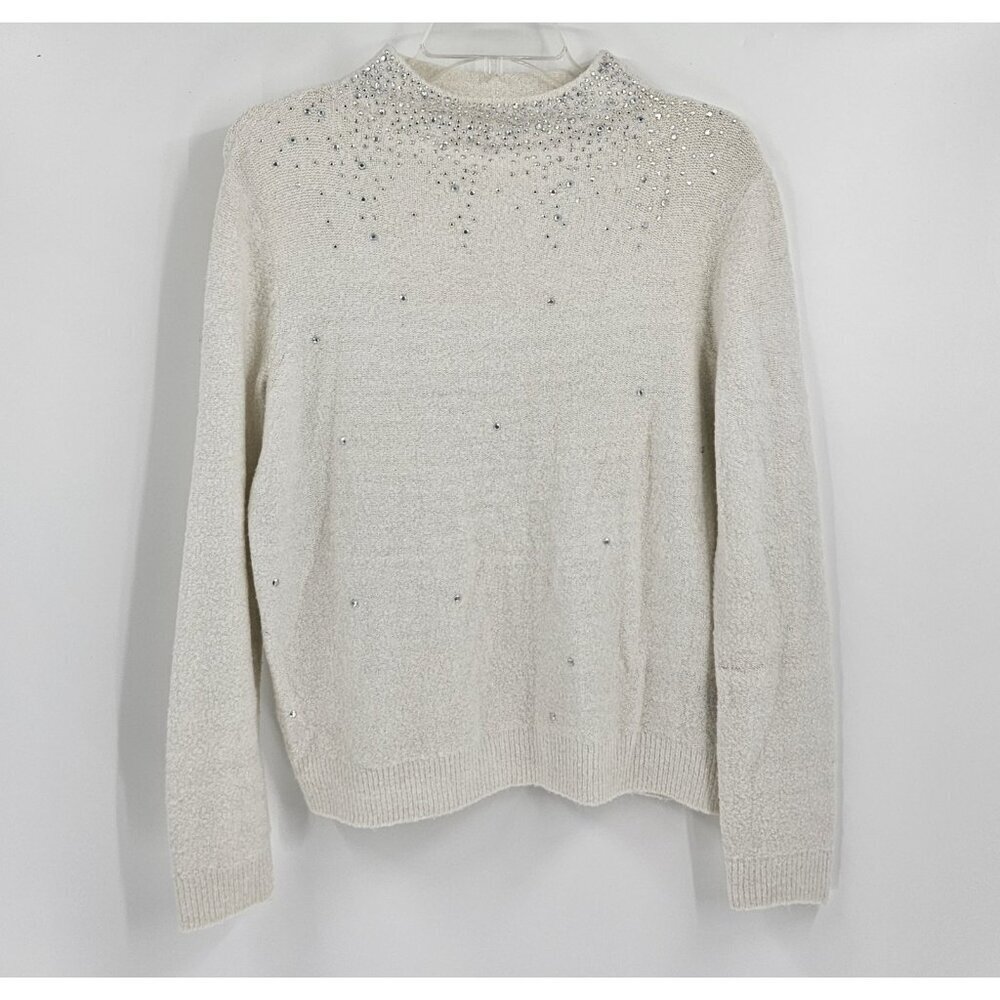 Juicy Couture Long Sleeve Rhinestone Embellished Sweater-Size Small